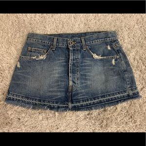 Chip and pepper jean skirt